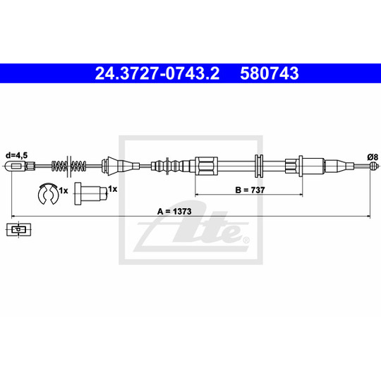 24.3727-0743.2 - Cable, parking brake 