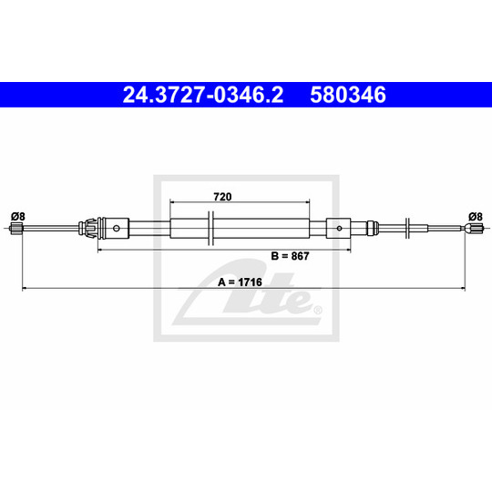 24.3727-0346.2 - Cable, parking brake 