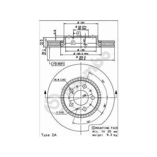 09.9130.75 - Brake Disc 