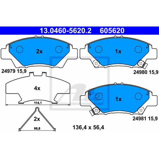 13.0460-5620.2 - Brake Pad Set, disc brake 