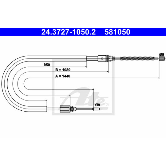 24.3727-1050.2 - Cable, parking brake 