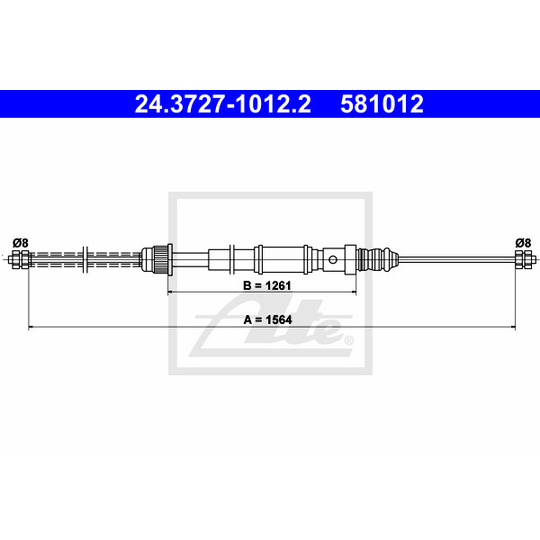 24.3727-1012.2 - Cable, parking brake 