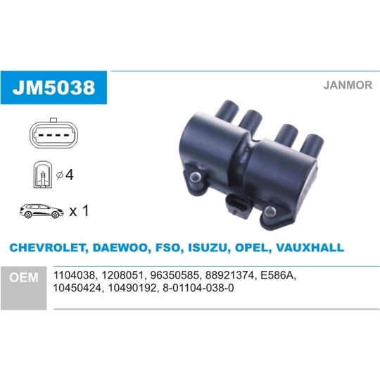 JM5038 - Ignition coil 