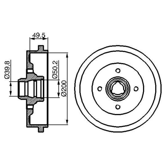 0 986 477 041 - Brake Drum 