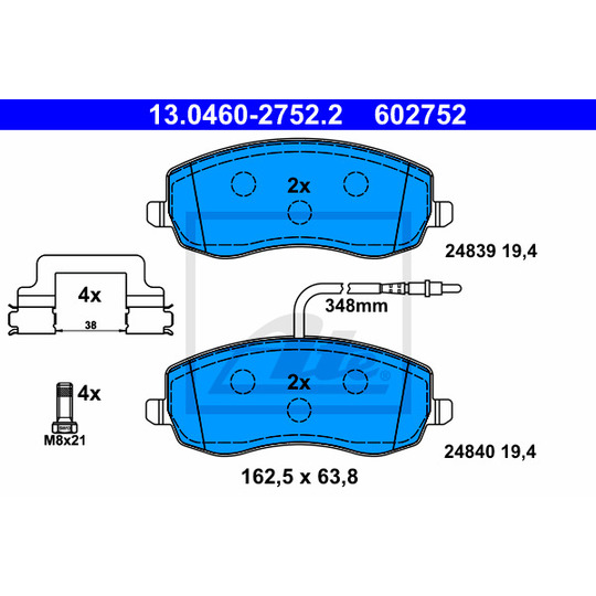 13.0460-2752.2 - Brake Pad Set, disc brake 