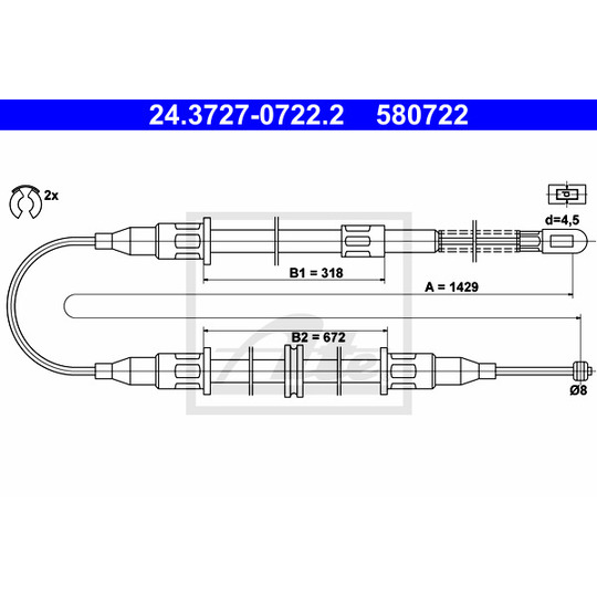 24.3727-0722.2 - Cable, parking brake 