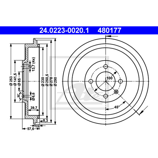 24.0223-0020.1 - Brake Drum 