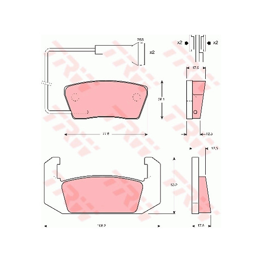 GDB555 - Brake Pad Set, disc brake 