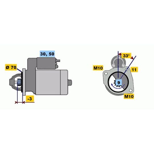 0 986 017 470 - Startmotor 