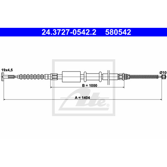 24.3727-0542.2 - Cable, parking brake 