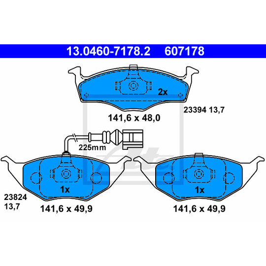 13.0460-7178.2 - Brake Pad Set, disc brake 