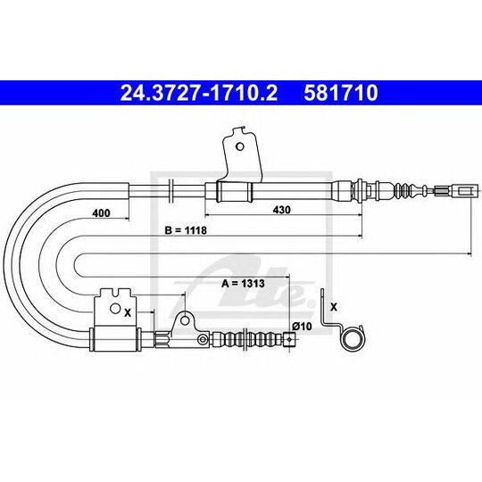 24.3727-1710.2 - Cable, parking brake 
