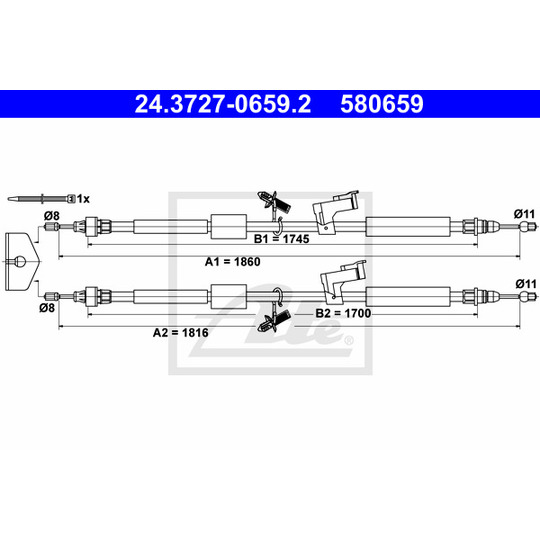 24.3727-0659.2 - Cable, parking brake 