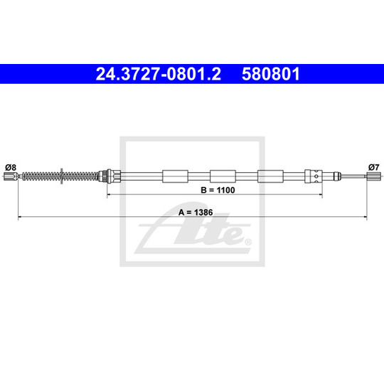 24.3727-0801.2 - Cable, parking brake 