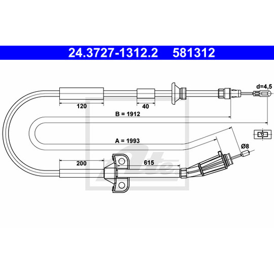 24.3727-1312.2 - Cable, parking brake 
