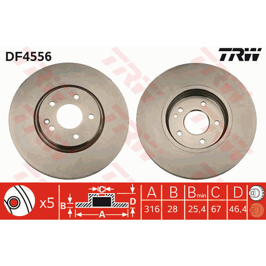 DF4556 - Brake Disc 