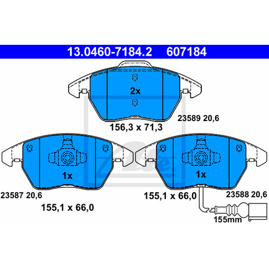 13.0460-7184.2 - Brake Pad Set, disc brake 