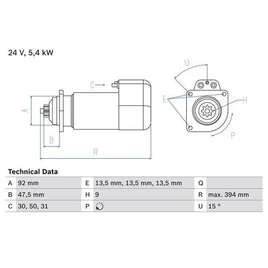 0 986 019 000 - Startmotor 