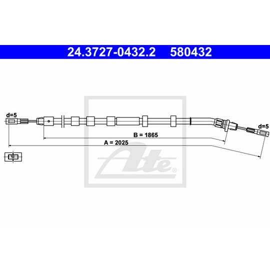 24.3727-0432.2 - Cable, parking brake 