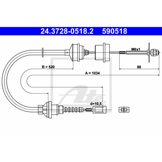 24.3728-0518.2 - Clutch Cable 