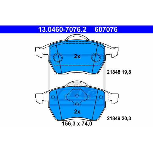 13.0460-7076.2 - Brake Pad Set, disc brake 