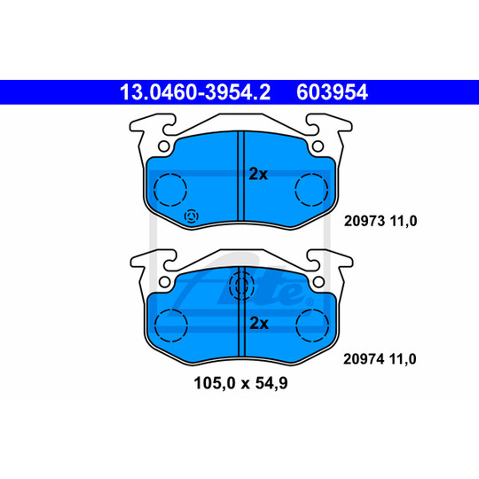 13.0460-3954.2 - Brake Pad Set, disc brake 