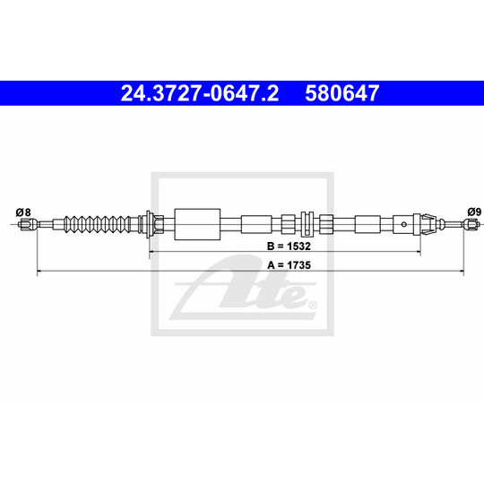 24.3727-0647.2 - Cable, parking brake 