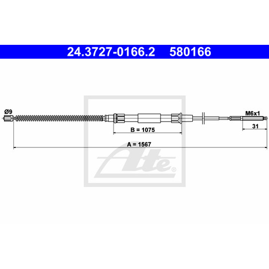 24.3727-0166.2 - Cable, parking brake 