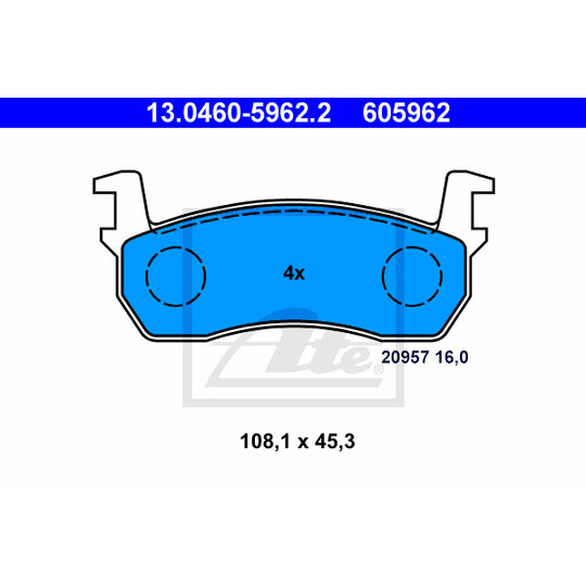 13.0460-5962.2 - Brake Pad Set, disc brake 