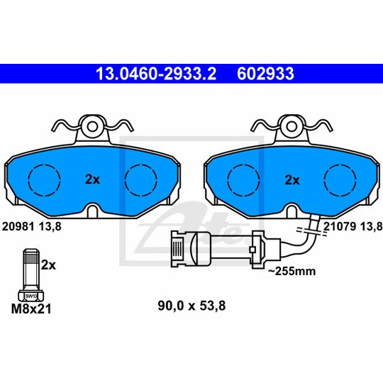 13.0460-2933.2 - Brake Pad Set, disc brake 