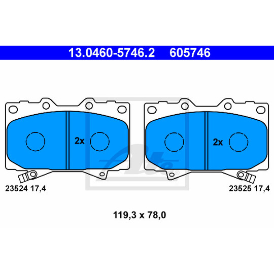 13.0460-5746.2 - Brake Pad Set, disc brake 