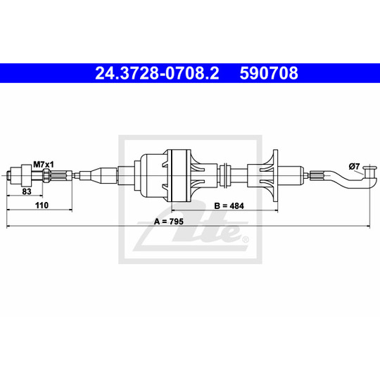 24.3728-0708.2 - Clutch Cable 