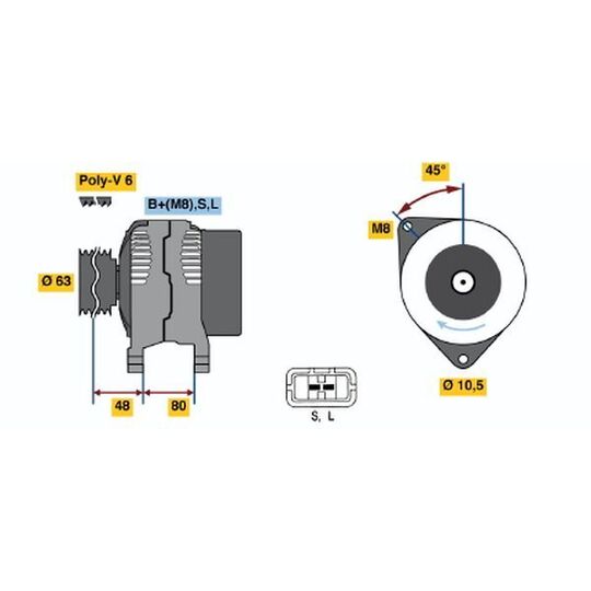 0 986 045 621 - Alternator 