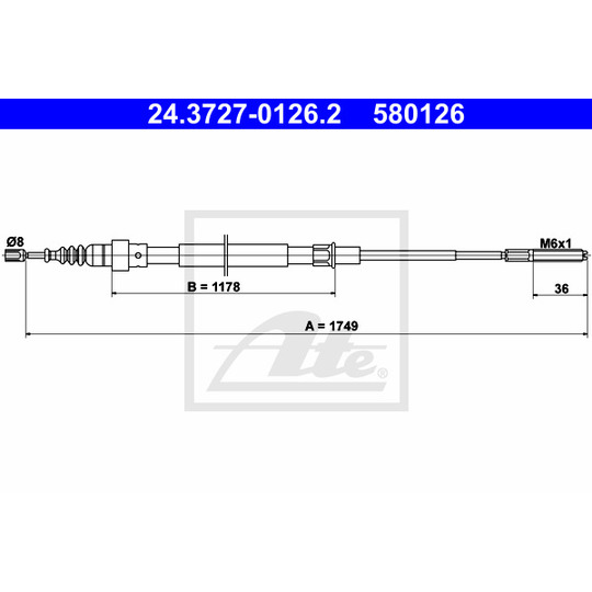 24.3727-0126.2 - Cable, parking brake 