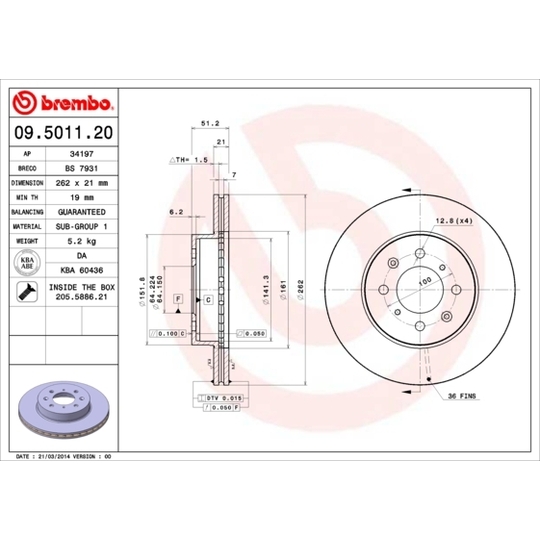 09.5011.20 - Brake Disc 