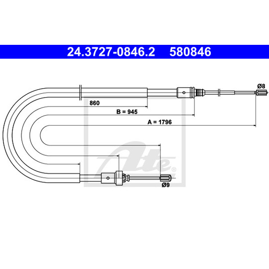 24.3727-0846.2 - Cable, parking brake 