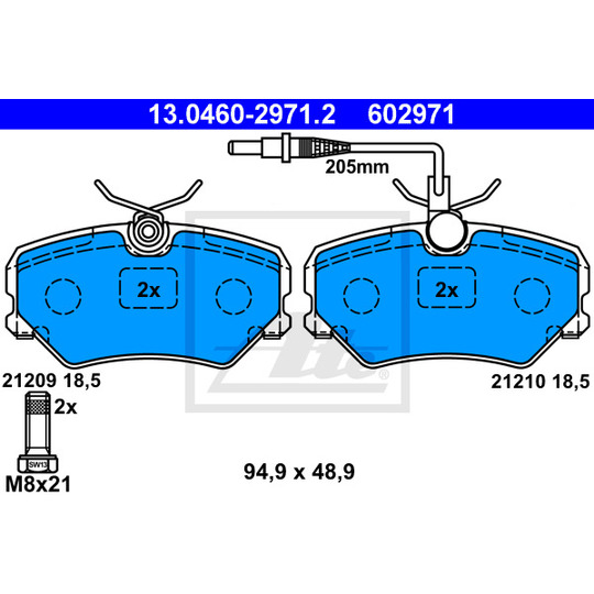 13.0460-2971.2 - Brake Pad Set, disc brake 