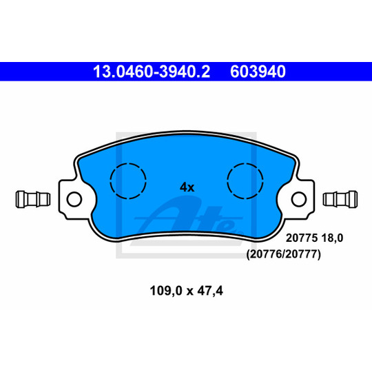 13.0460-3940.2 - Brake Pad Set, disc brake 