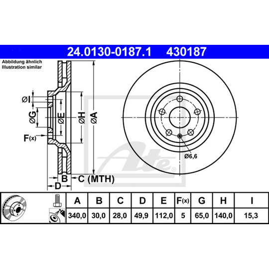 24.0130-0187.1 - Bromsskiva 