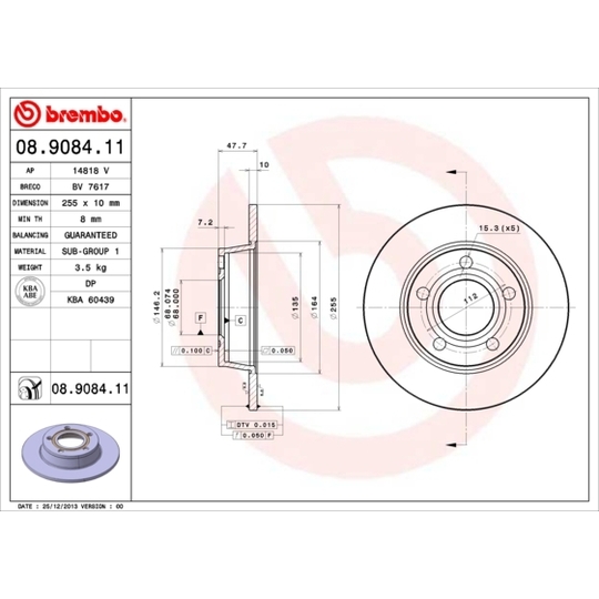 08.9084.11 - Brake Disc 