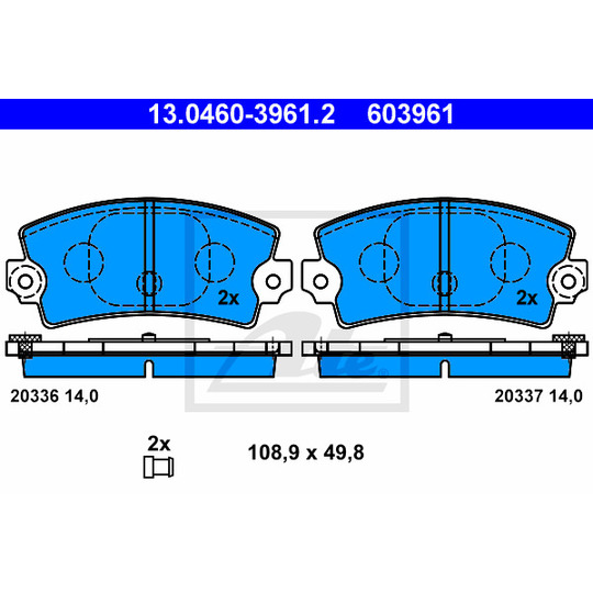 13.0460-3961.2 - Brake Pad Set, disc brake 