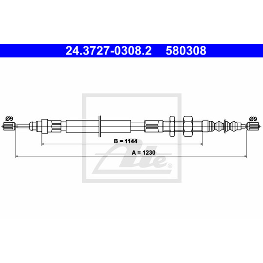 24.3727-0308.2 - Cable, parking brake 