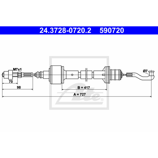 24.3728-0720.2 - Clutch Cable 