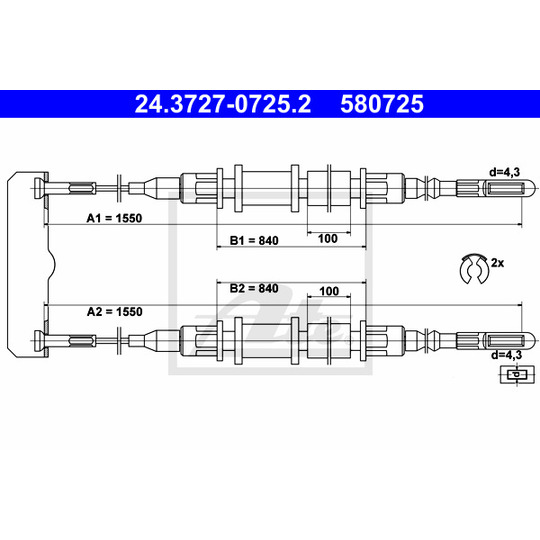 24.3727-0725.2 - Cable, parking brake 