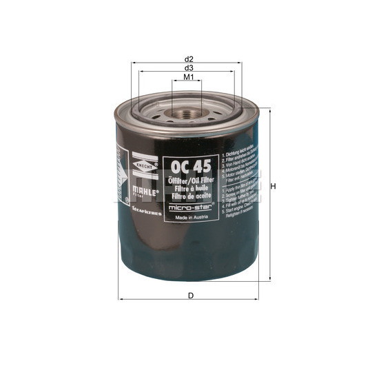 OC 45 - Oil filter 