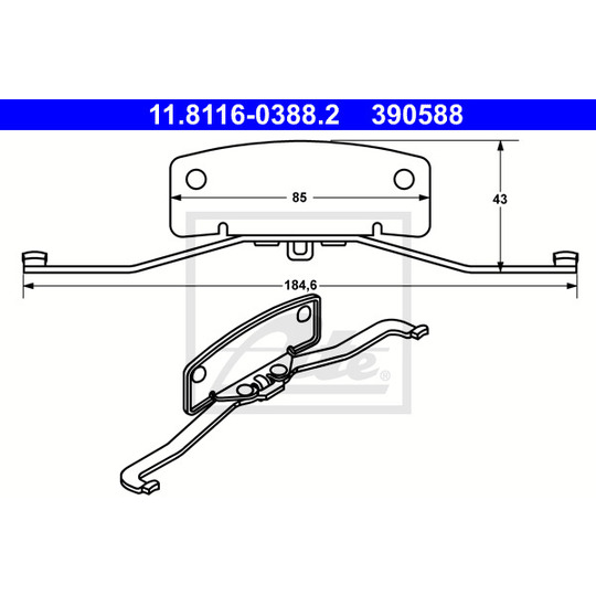 11.8116-0388.2 - Spring, brake caliper 