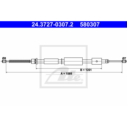 24.3727-0307.2 - Cable, parking brake 