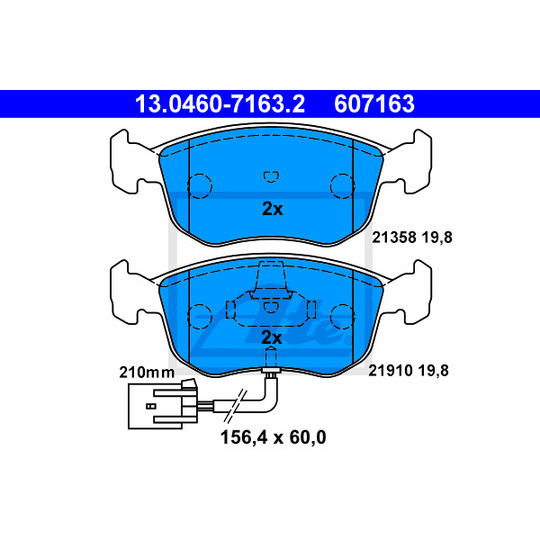 13.0460-7163.2 - Brake Pad Set, disc brake 