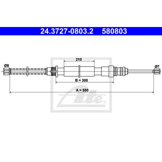 24.3727-0803.2 - Cable, parking brake 