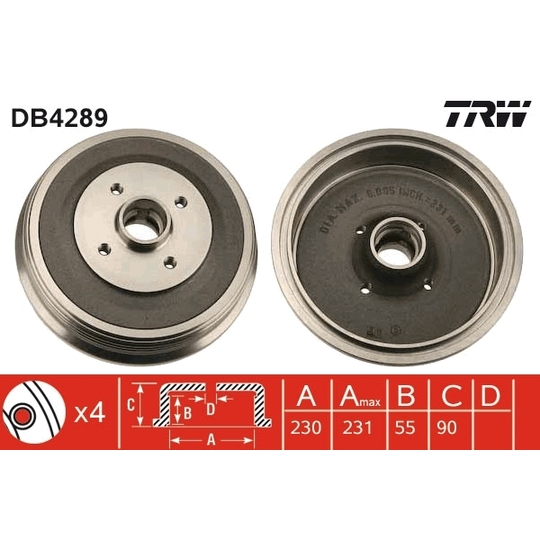 DB4289 - Brake Drum 